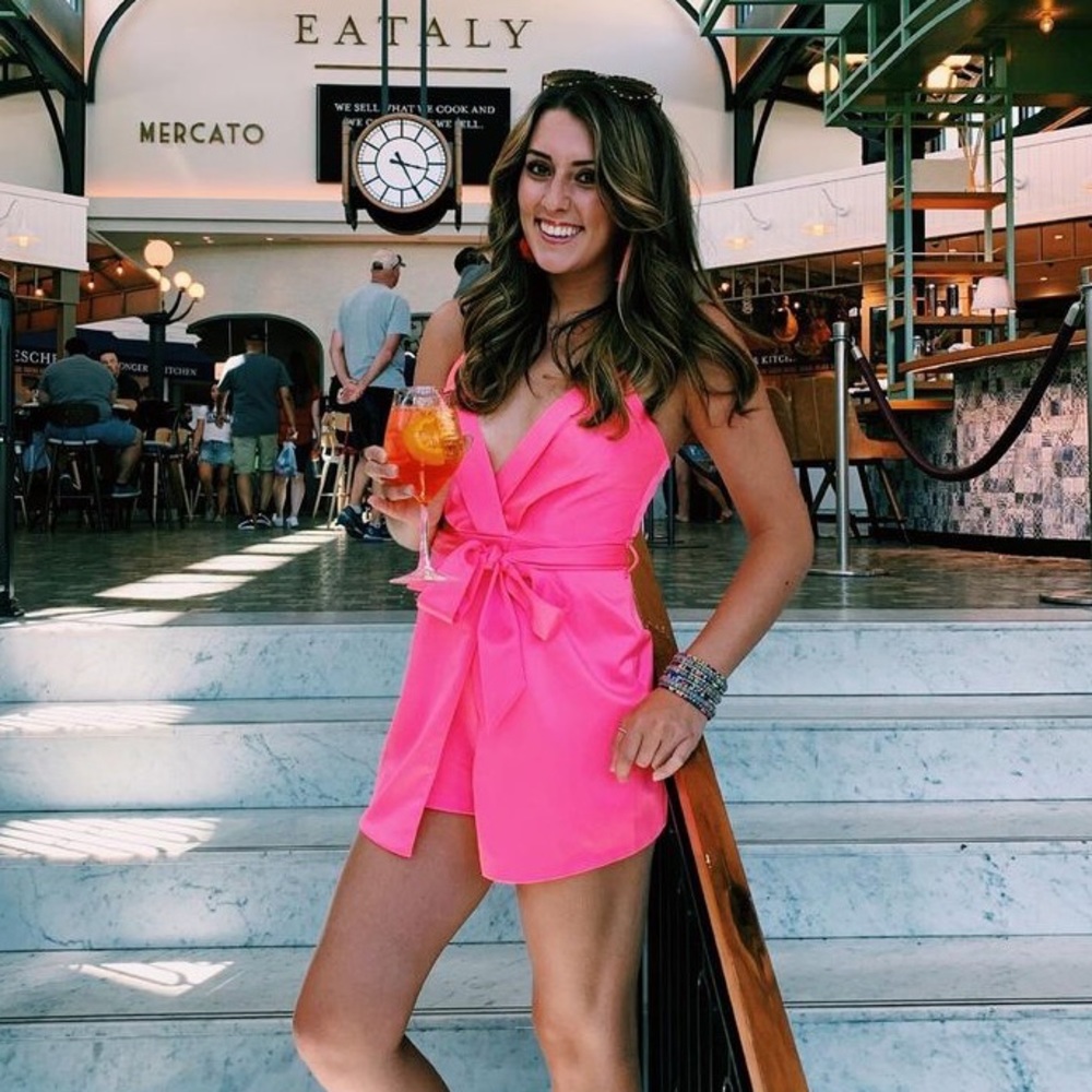 Bright pink beautiful boutique romper!